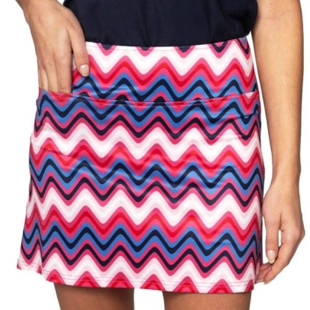 Golftini Willpower-Long Golf Skort Womens Small Chevron Zigzag Athletic